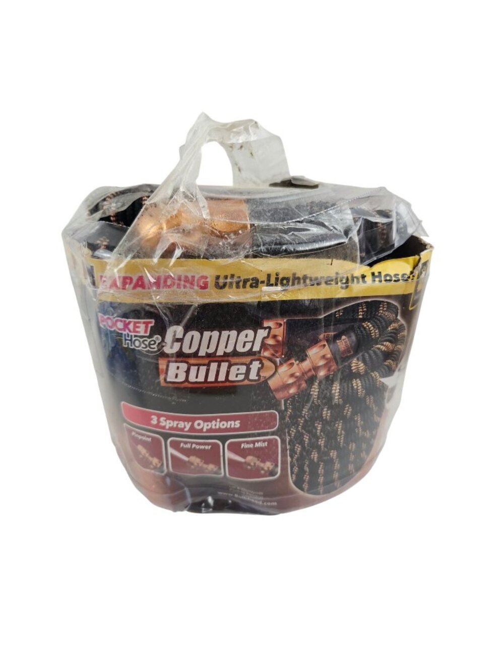 Pocket Hose Copper Bullet Expandable 50Ft Garden No Kink Lightweight Sprayer